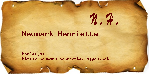 Neumark Henrietta névjegykártya